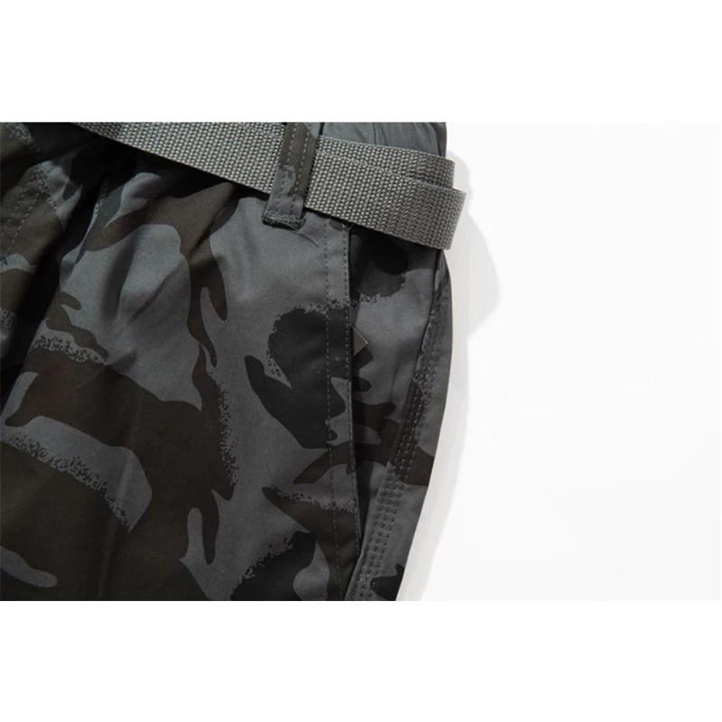 Multi Pocket Casual Shorts Men's Summer Beach Shorts Solid Color Work Cargo Pants Men's Casual Multi-Pocket 7/10 Pants