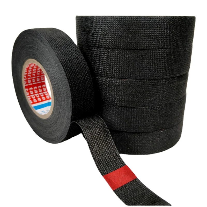 19mmx15M Strong Adhesive Cloth Fabric Tape Black Automotive Heat-induced  Wiring Harness Car Anti Rattle Self Adhesive Felt Tape