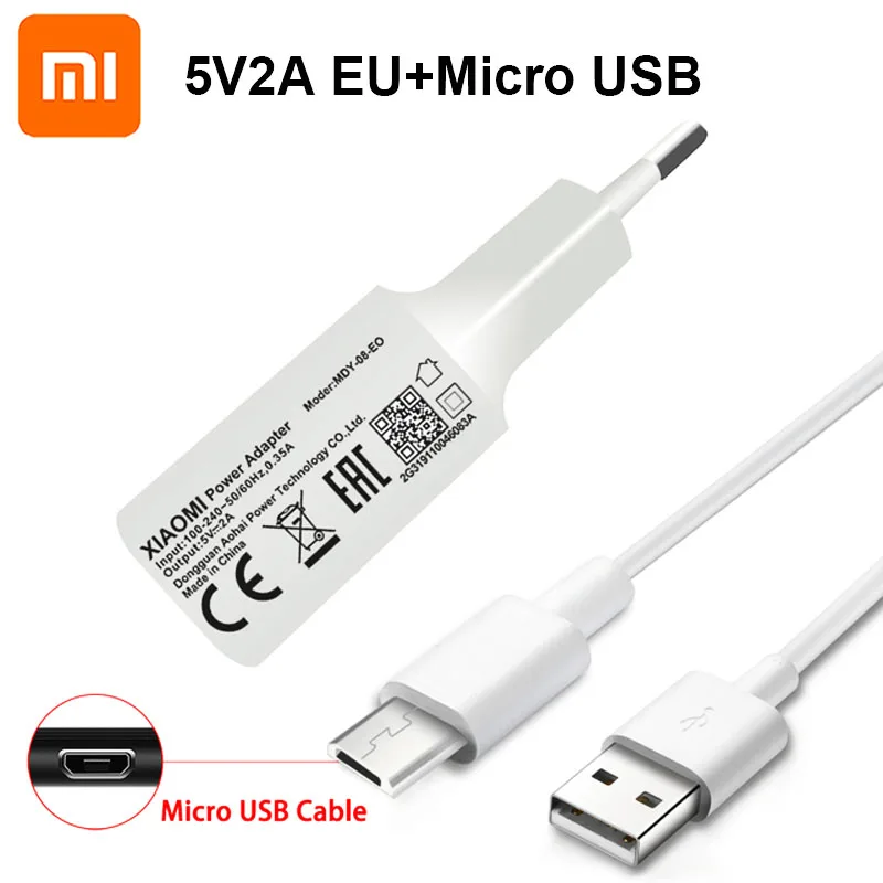 usb c 20w Original Xiaomi 10W Charger 5V2A EU Charging Power Adapter USB Micro Cable For Redmi S2 Note 2 3 4 5 Plus Pro 6 Pro 4X 5A 4A lme airpods usb c
