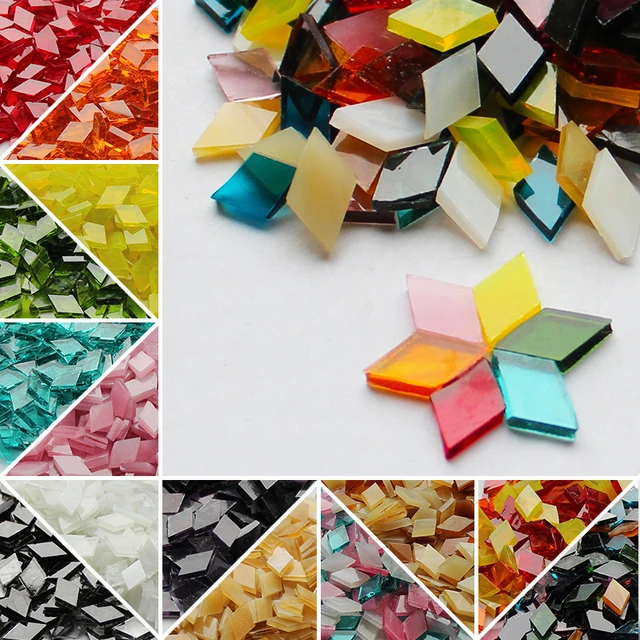 450Pcs 1cm Jewelry Making Mosaic Patches DIY Craft Candle Lamp Glass Vase  Glass Patches Glass Pieces