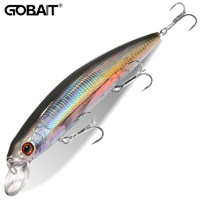 GOBAIT Floating Minnow 14cm 24g Top Water Fishing Lure Weight System  HardBait Suspending Wobbler Strong Hook