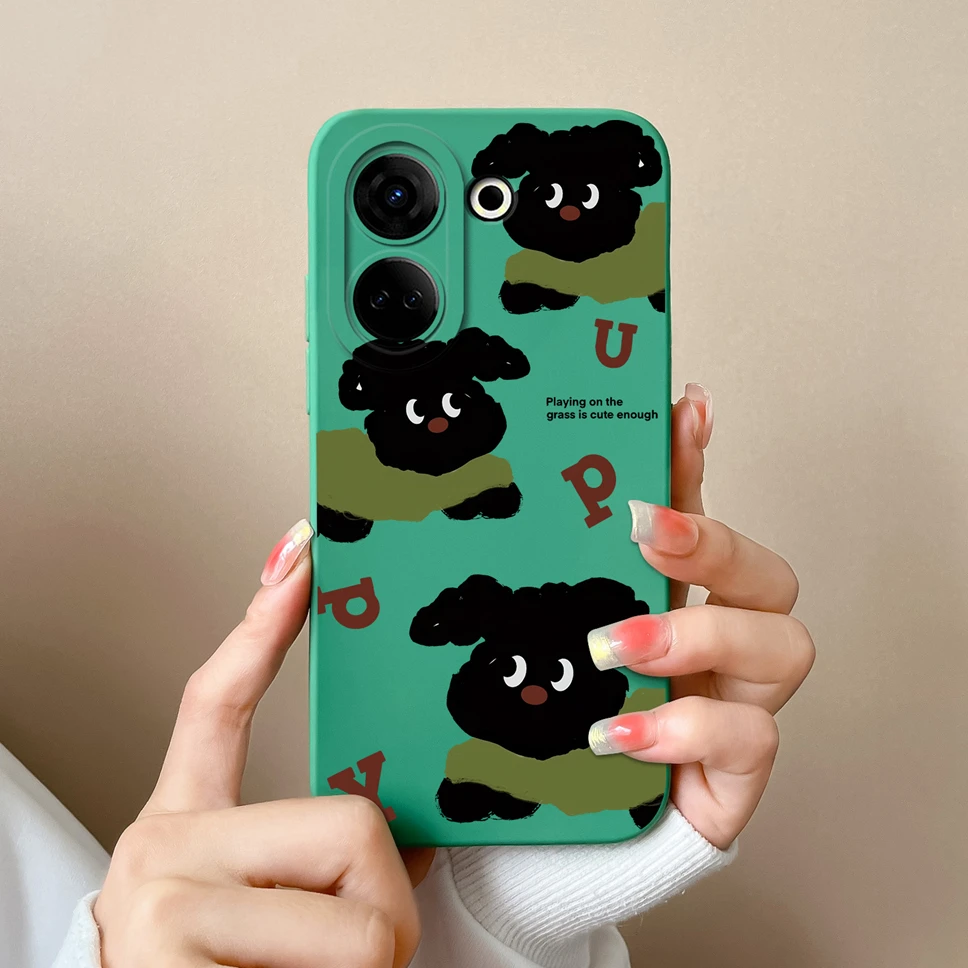 Soft Slim Liquid Silicone Phone Case - Anti-Slip Cute Chubby Boy Girl Design Back Cover