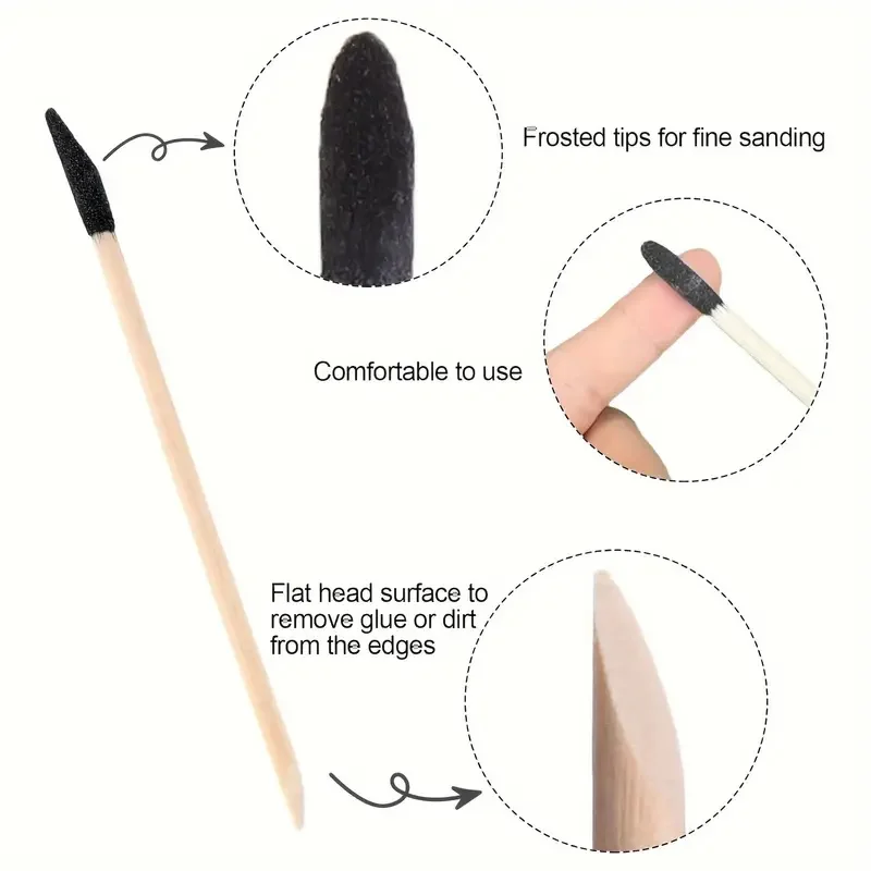 Dual-Purpose Sanding Sticks with Precision Frosted Tips & Flat Head for Crafts & DIY Projects
