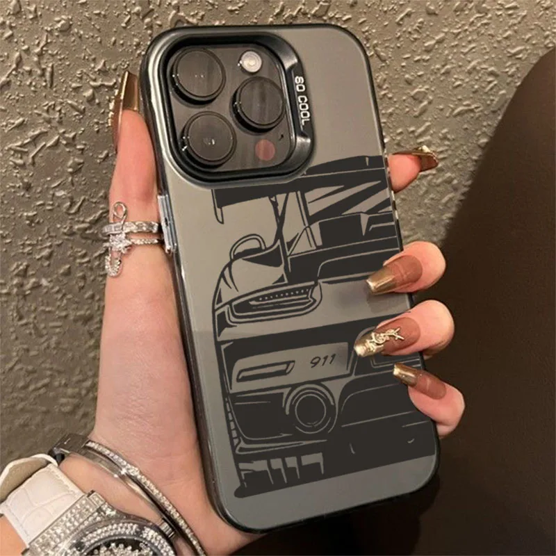 Sleek Car Pattern Design Shockproof Phone Case with TPU Silicone Bumper Cover