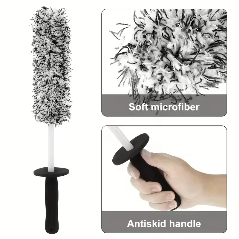 Car Wash Microfiber Wheels Brush Non-Slip Ultra Soft Car Cleaning Gloves Mitt Car Wheel Spokes Brushes Car Accessories 6