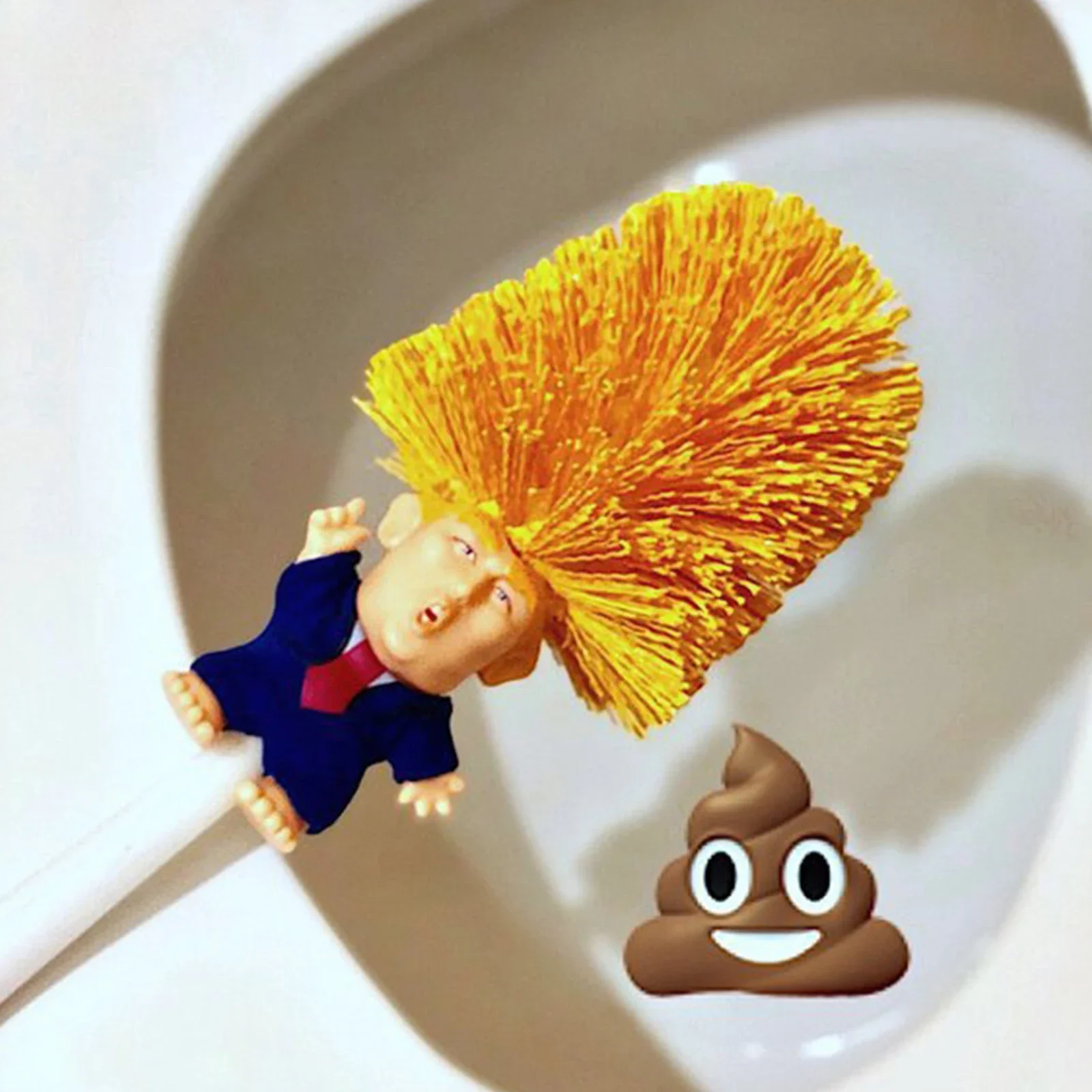 New Toilet Brush Holder Plastic Base Yellow Open Arms Set Funny Gag Creative Gift Clean Bathroom Tiles Cleaning Brosse Toilette