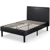 Faux Leather Upholstered Platform Bed Frame, Mattress Foundation, Wood Slat Support, No Box Spring Needed, Twin/Full/Queen/King 1