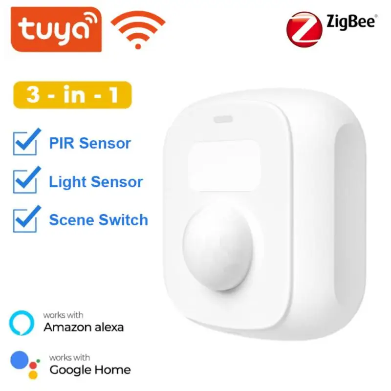 

CoRui Tuya Mini Human Motion Sensor Wifi Zigbee Movement Body PIR Sensor With Light Sensor Scene Switch Smart Life Home Security