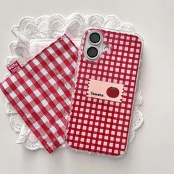 Tomato Checkered Phone Case - Stylish and Durable Back Cover - Samsung A03 4G (YSK - 357YS261311024)