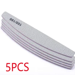 Vibrant Nail File Set: Professional Sandpaper Buffer and Cuticle Remover (5Pcs 100-180Grit)
