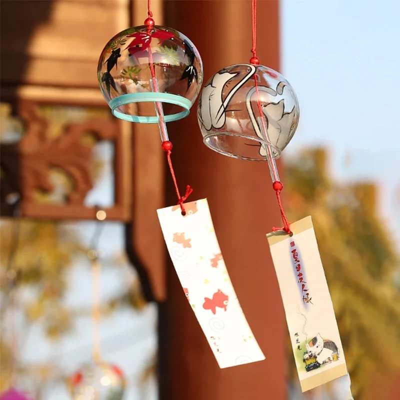 Japanese Sakura Glass Wind Chime - Cherry Blossom Design for Home and Garden Decor