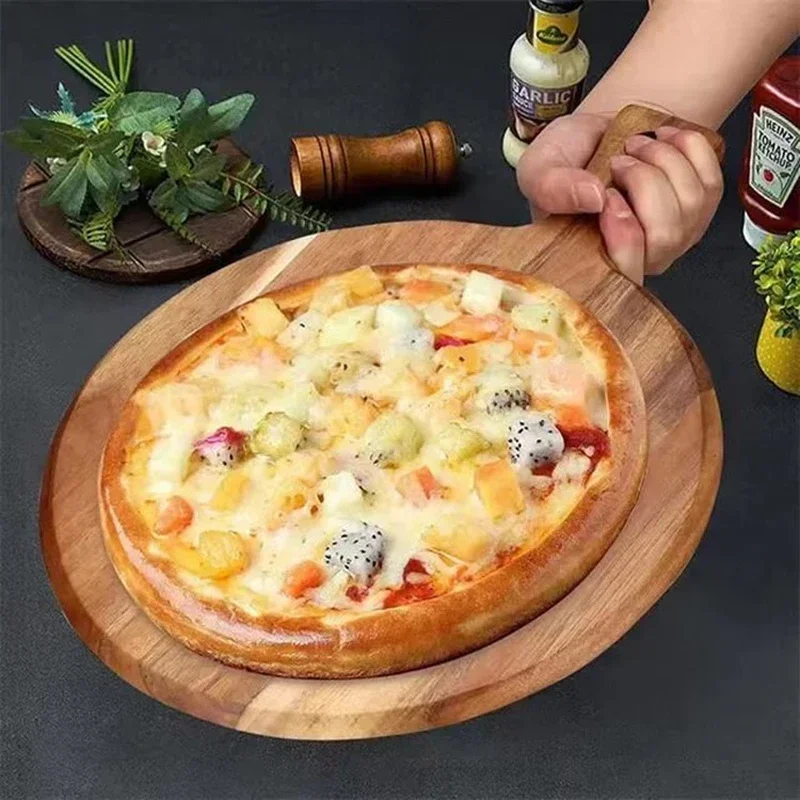 Acacia Wood Cutting Board with Handle 40x30cm Chopping Board Wooden Pizza Serving for Home Baking,Cheese,Bread,Charcuterie