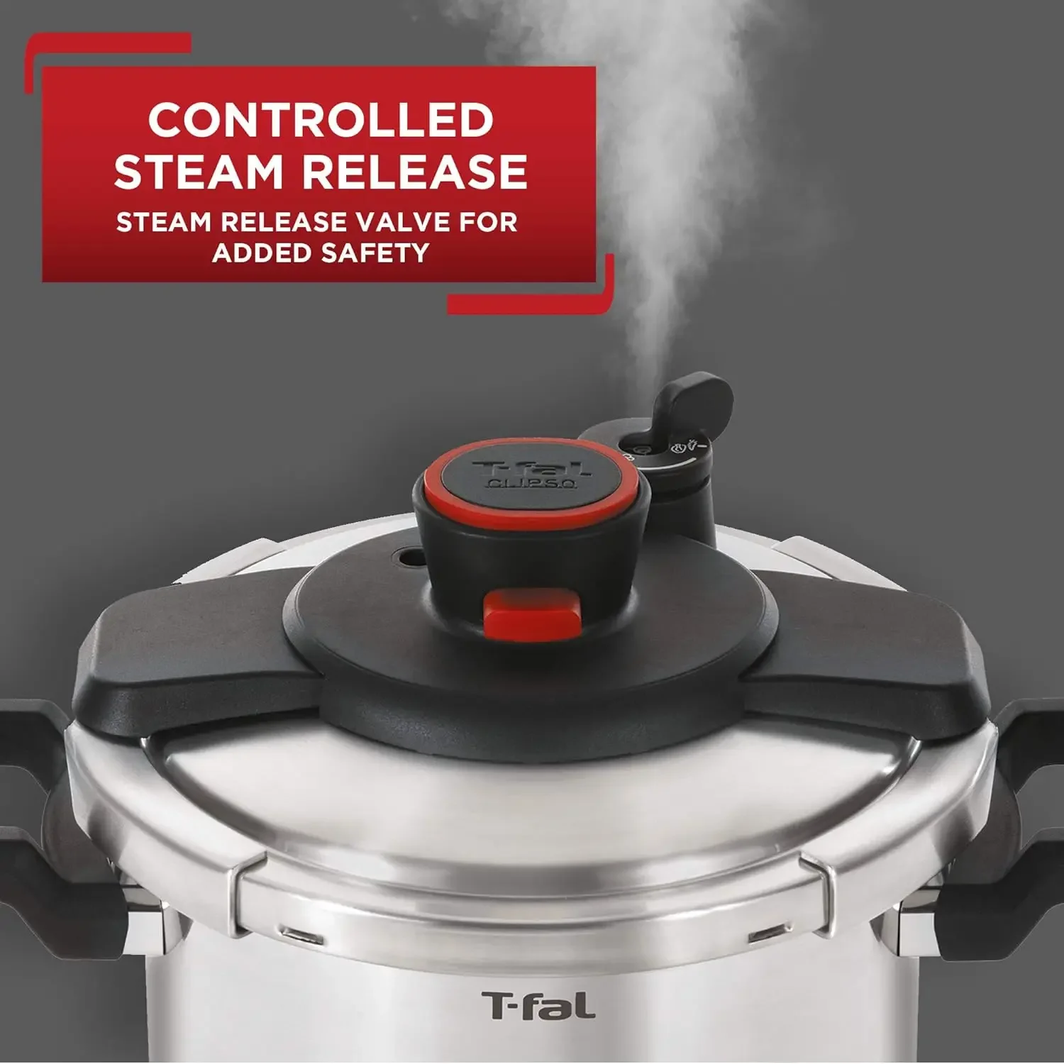Stainless Steel Pressure Cooker 6.3 Quart, Induction , Secure Locking System One Hand System Recipe Book Silver