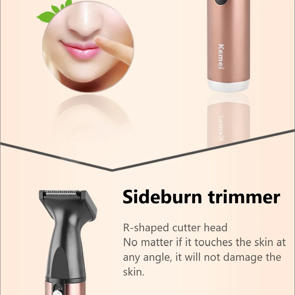 Kemei KM-6629 Rechargeable Hair and Nose Trimmer