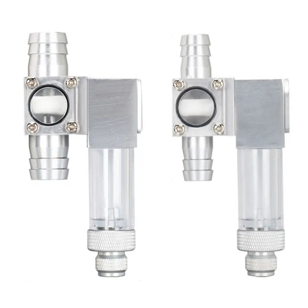 12/16mm Fish Tank CO2 Diffuser Aluminum Alloy Silver CO2 External Atomizer Bubble Counter Aquarium Atomizer