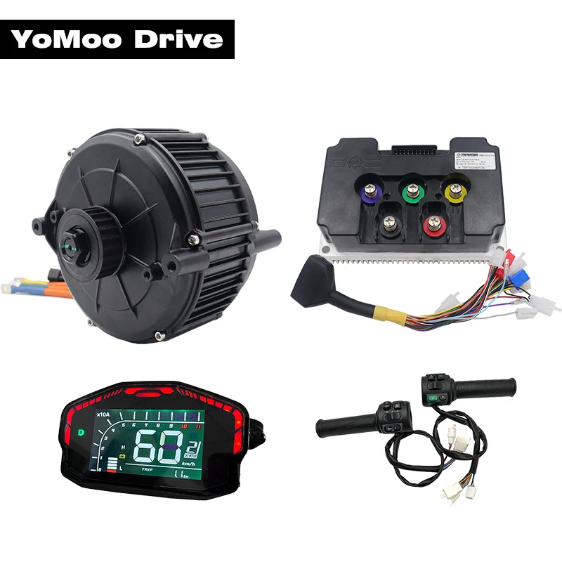 

Hall Type QS 165 5KW V2 35H 60V 90KPH PMSM Mid Drive Motor with FarDriver V2 Controller ND72450 DKD Display and T08 Throttle