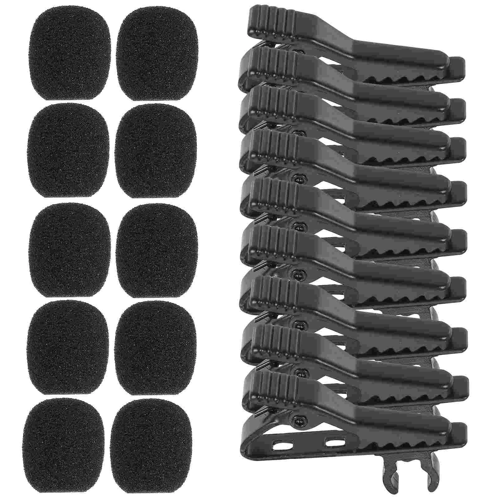 

Clip Microphone Lapel Mic Lavalier Tie Cover Windscreen Clips Replacement Foam Mini Kit Iron Metal Collar Headset Covers Sponge