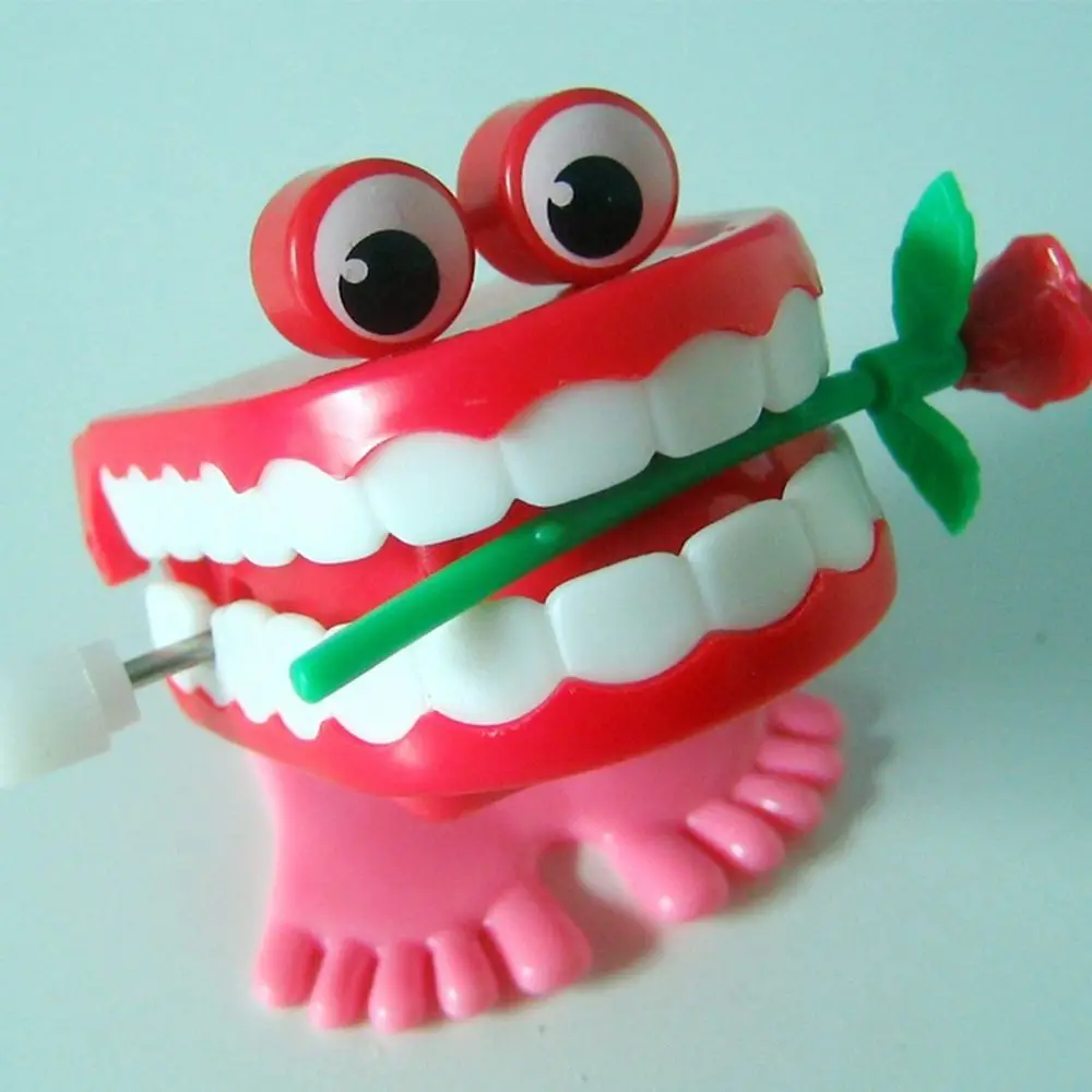 

Mini Chattering Funny Plastic for Baby Kids Wind Up Clockwork Toy Clockwork Toy Teeth Rose Walking Teeth Shape