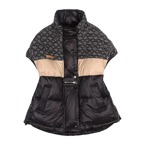 

2023 Autumn And Winter New 90 White Duck Down Loose Vest Down Jacket Female Fashion Short Vest Denim Splicing Casual Vest Top