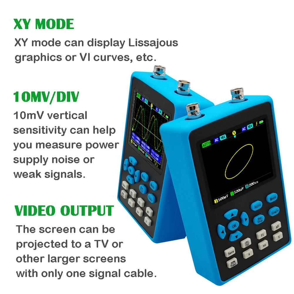 DSO2512G 120M Bandwidth 500MSa/s 2 In 1 Dual Channel Oscilloscope 10mV Minimum Vertical Sensitivity FFT Spectrum Analysis 4