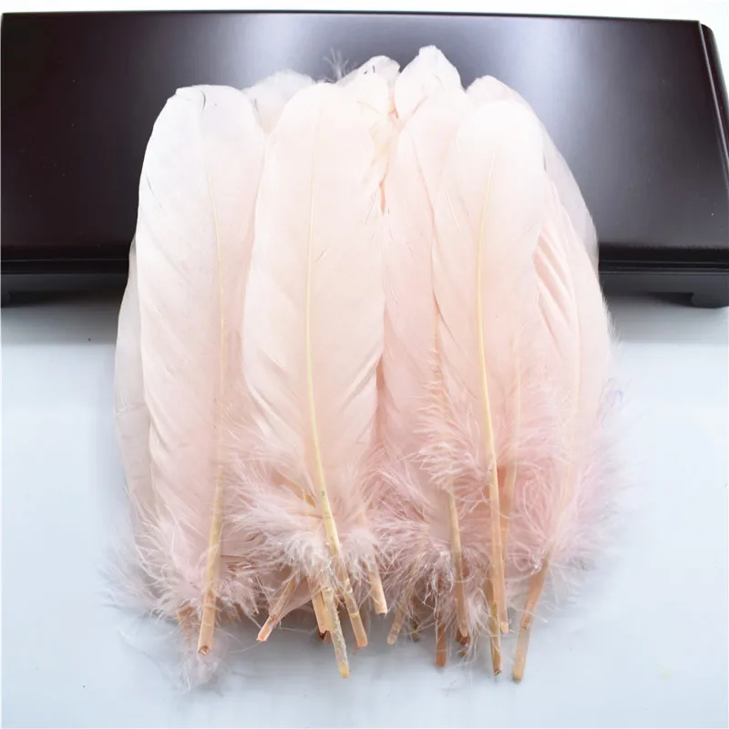 Shell Pink Hard Stick Natural Goose Feathers for Clothes Home Decoration Accessories Feathers for Jewelry Making 5-7