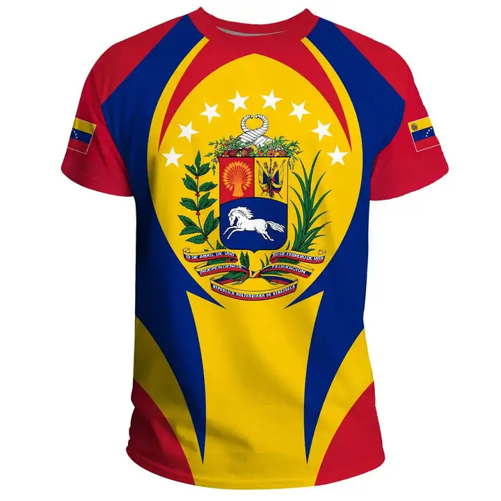 

Venezuela Flag Men's T-shirt Casual Street Oversize Short Sleeve T-shirt O-neck Fashion Men's and Women's Clothing Shirt