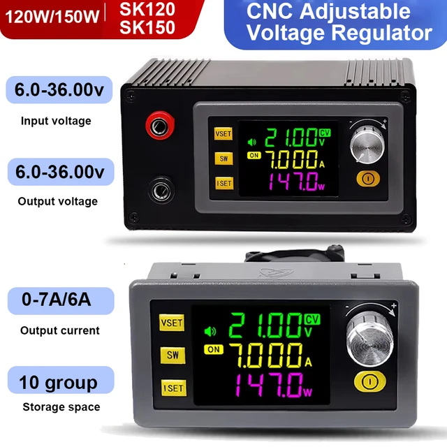 SK120/SK150 CNC DC Buck Boost Converter 7A 150 W/6A 120W 0-36V ห้องปฏิบัติการแหล่งจ่ายไฟ CC CV โมดูล 1