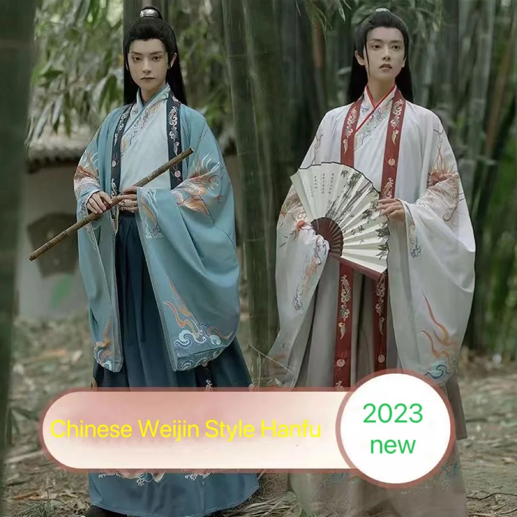 Original Chinese Hanfu for Men Spring Autumn Cross Collar Ancient ...