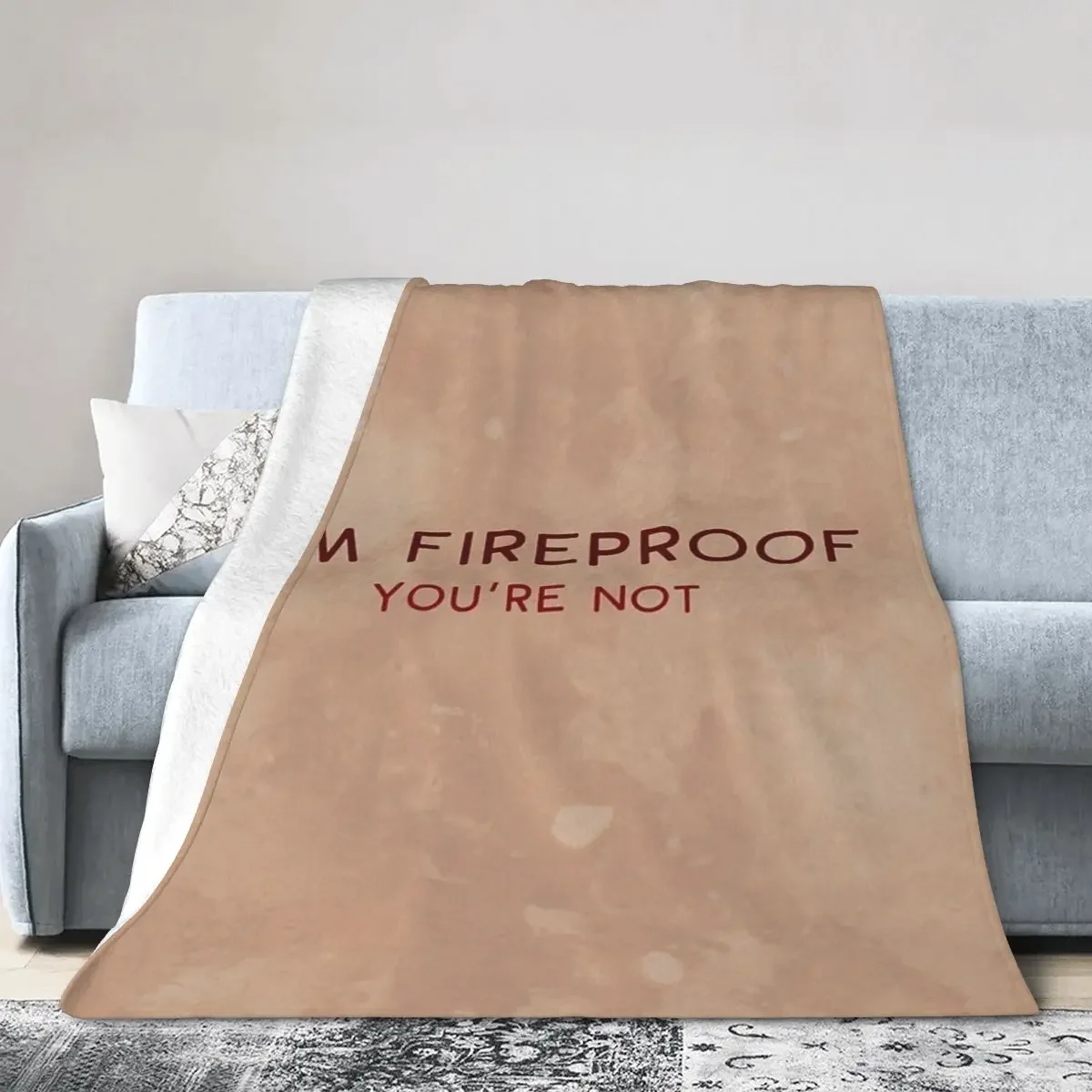 

I'm Fireproof Blanket Soft Warm Flannel Throw Blanket Bedding for Bed Living room Picnic Travel Home Sofa