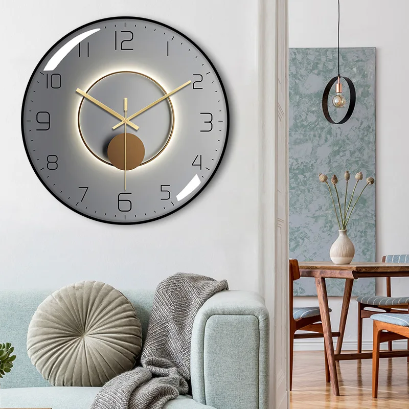

Простые и стильные 12-дюймовые бесшумные настенные часы: кварцевые часы для гостиной-украшение для гостиной в скандинавском стиле