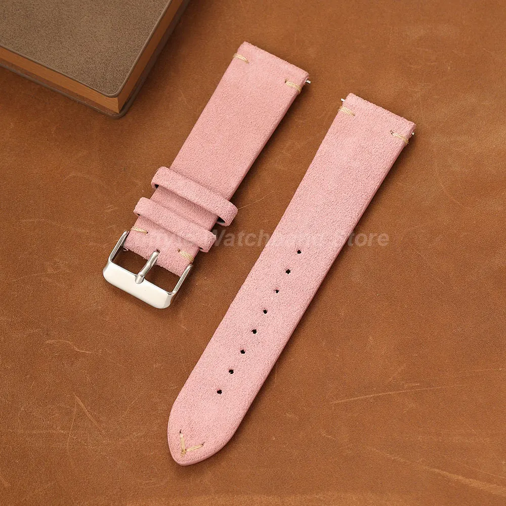 Premium Vintage Suede Leather Watch Strap - Quick Release, Handmade, High Quality Watchband