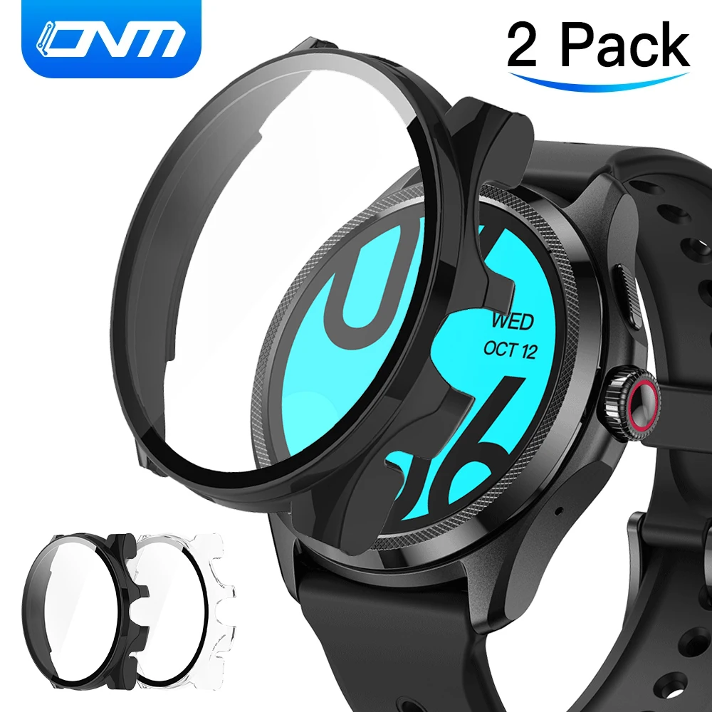 2-Pack-Glass-Case-for-Ticwatch-Pro-5-Accessory-Bumper-Protective-Cover ...