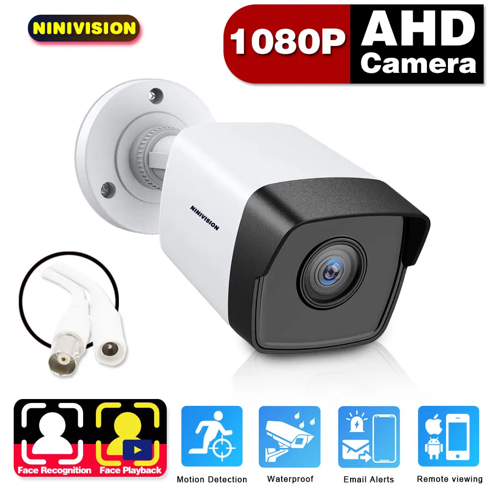 

NINIVISION AHD Camera 1080P/720P High Resolution 3.6MM Wide Angle Lens Nightvision Waterproof Bullet Outdoor Camera CCTV Camera