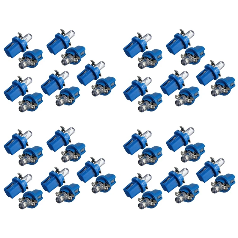 40 X LED Bulb Meter Dashboard B8-5D T5 Lamp With Holder Tuning Blue Car Auto Light