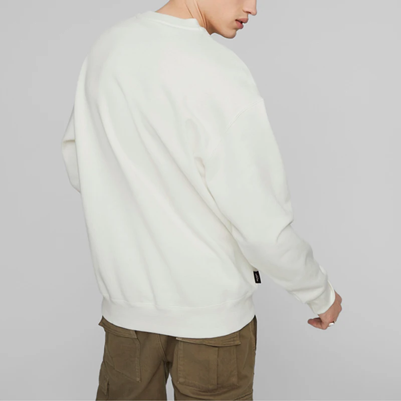 푸마 남성용 자수 레터 플리스 라운드넥 스포츠 스웨트셔츠 625312-65