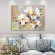 

Beautiful Flowers For Home Decorations Handmade Acrylic Oil Painting No Framed Abstract Wall Art Picture Poster For Bedroom