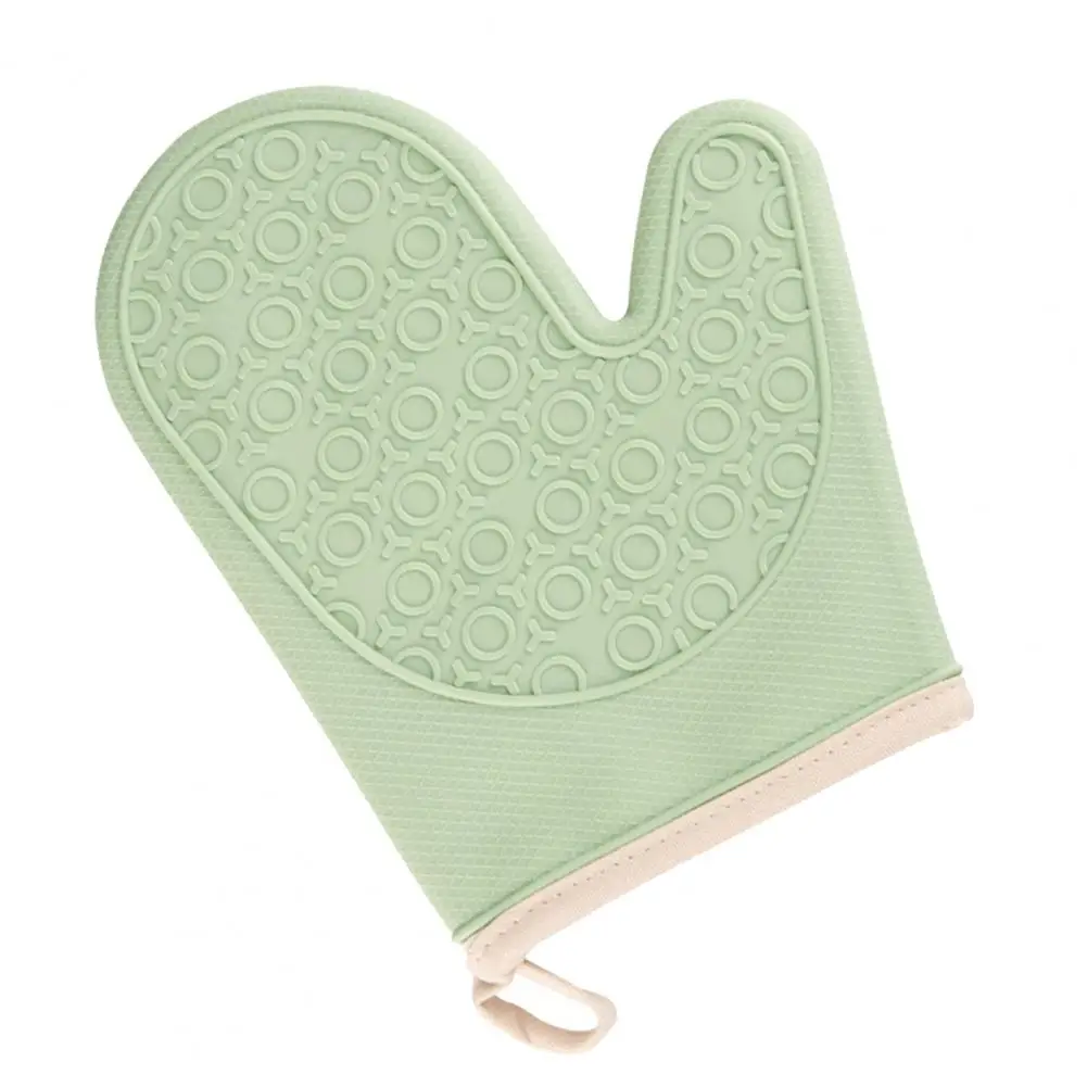 Kitchen Oven Mitt Long Microwave Gloves Thick Cotton Lined Silicone Oven Mitt for Kitchen Baking Anti-scald Anti-slip Heat