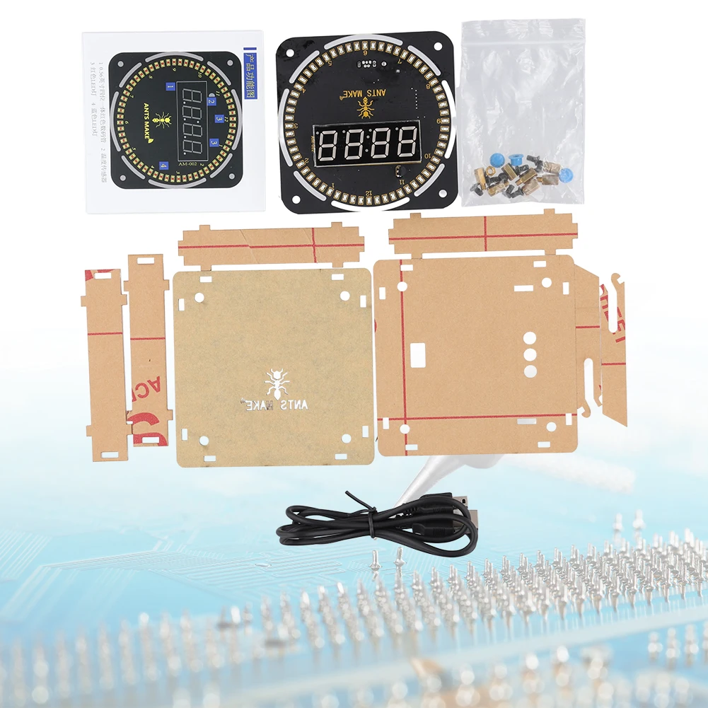 DIY 회전 디지털 LED 디스플레이 모듈, DC5V 알람 전자 디지털 시계 키트, 51 SCM 학습 보드
