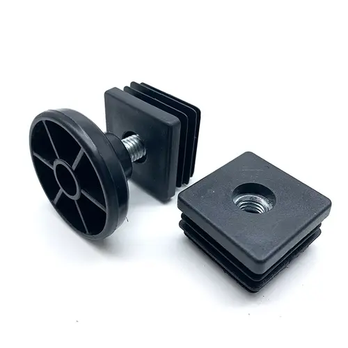 4Pcs Adjustable Furniture Feet And Square/Rectangular Tube Plug With Nuts Black Sofa Chair Table Leveler Legs For Furniture - Image 4