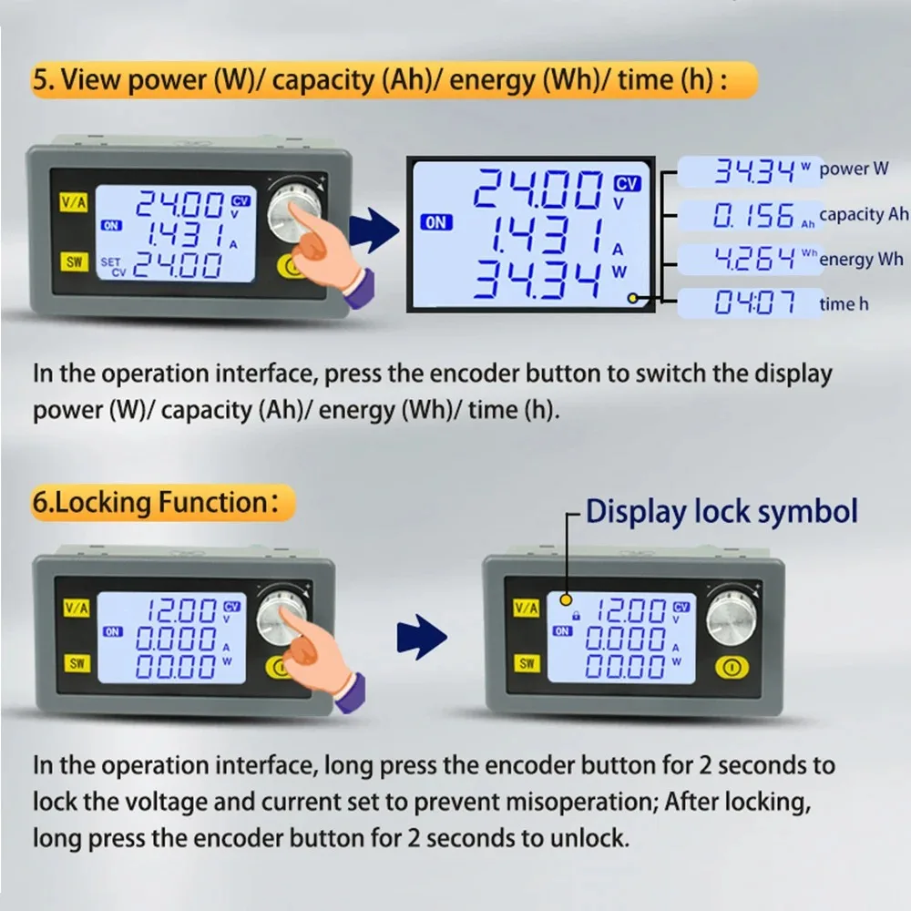 CC CV 충전 보드 DC-DC 벅 부스트 컨버터 조정 가능한 조절형 입력 5-30V 출력 0.6-30V 0-4A