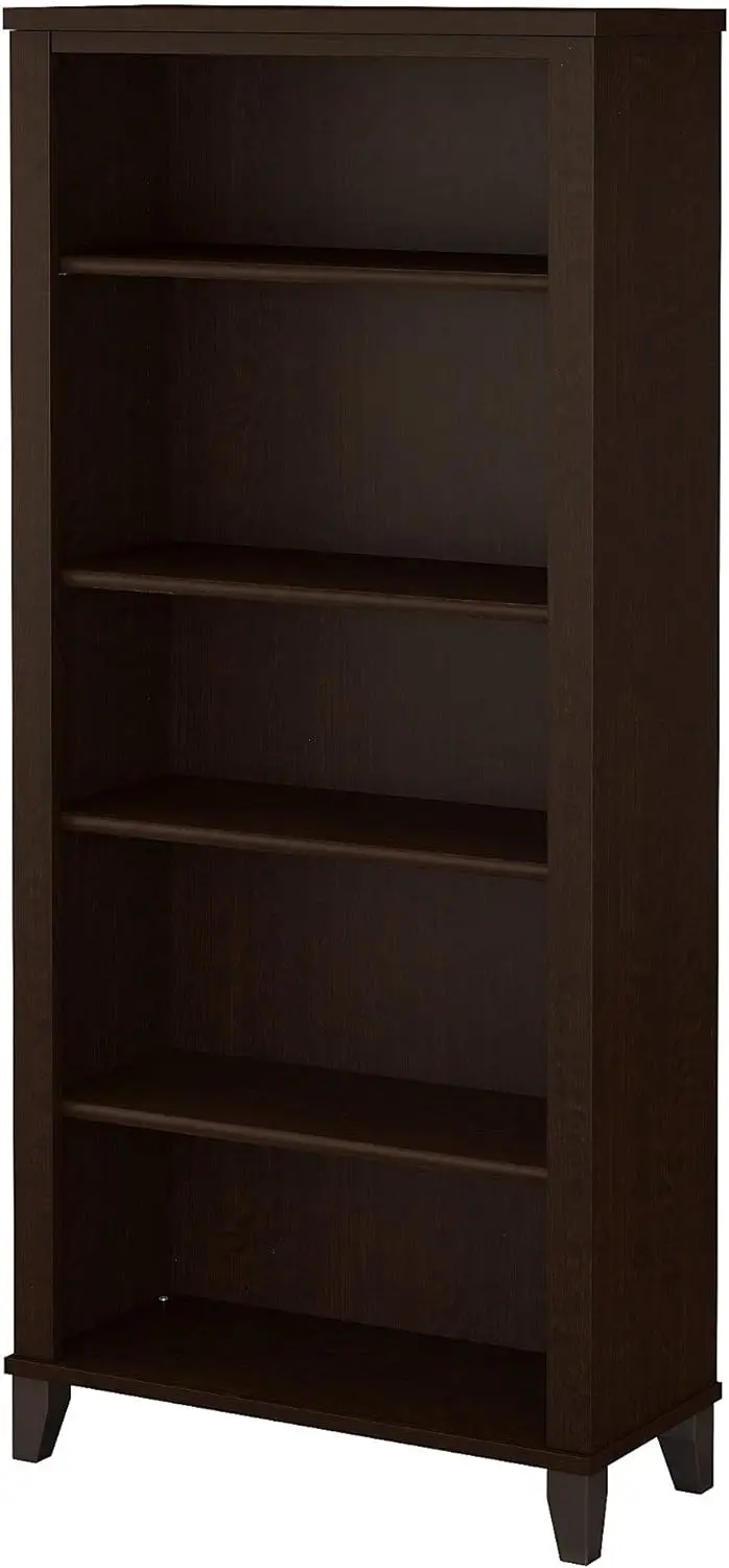 

Bush Furniture Somerset Tall 5 Shelf Bookcase | Large Open Bookshelf | Display Cabinet for Library, Living Room, and Home Office