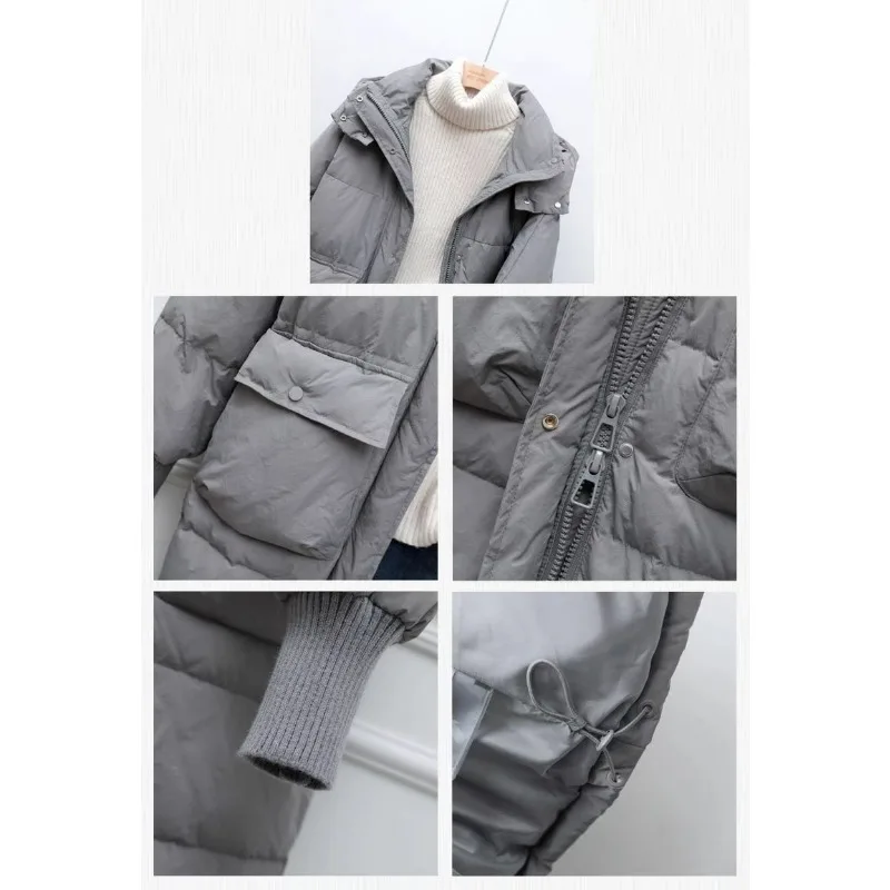 2023 New Women Down Jacket Winter Coat Female Mid Length Version Parkas Thick Warm Outwear Hooded Leisure Time Fashion Overcoat