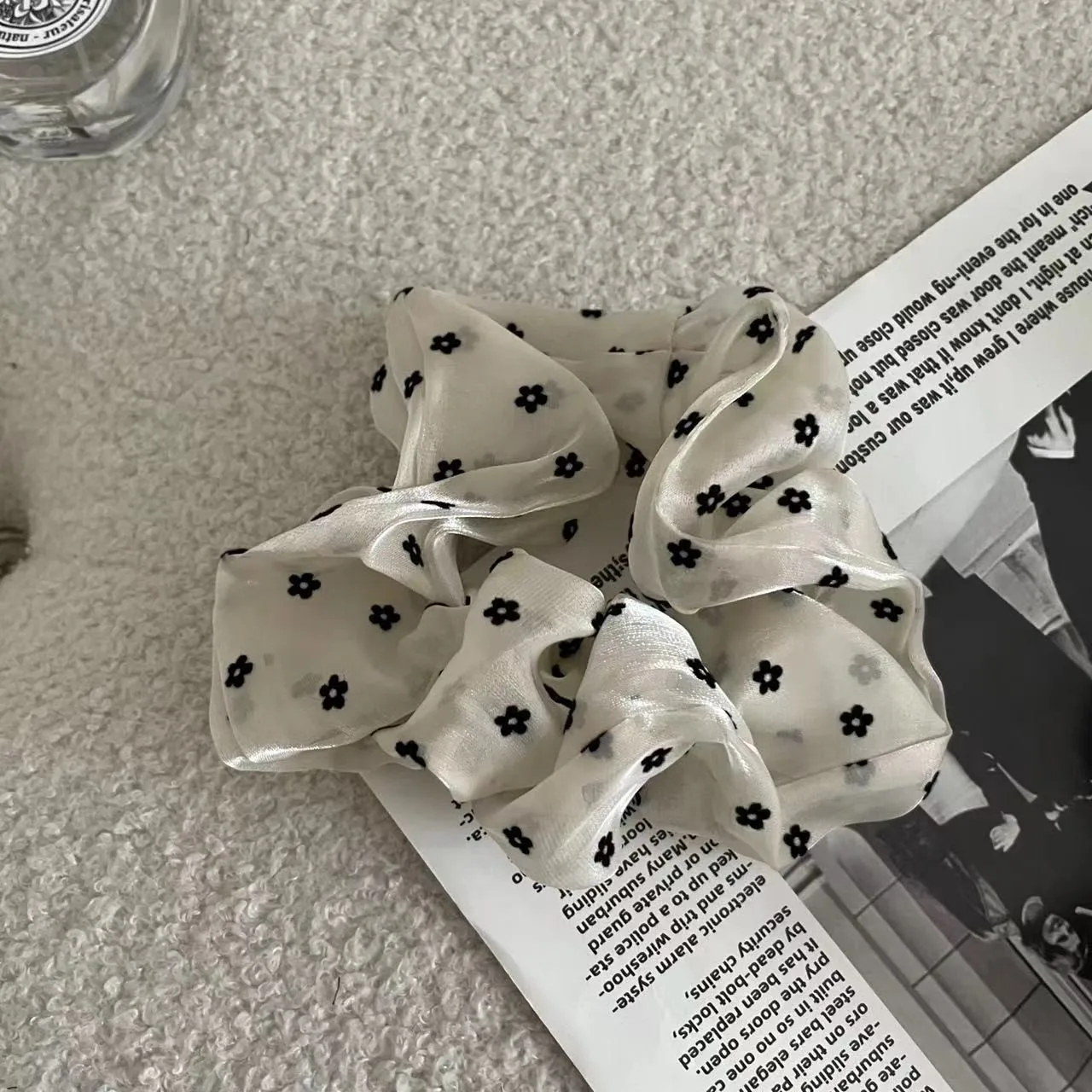 Ruoshui Woman Polka Dots Lace Scrunchies Girls Rubber Band Lady Hair Accessories Hair Ties Ponytail Holders Ornaments