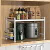 Extendable Microwave Oven Rack - Adjustable Kitchen counter shelf, 2 Tier Microwave Stand (L15.7~23.6" xW12.8 xH17.7) 4