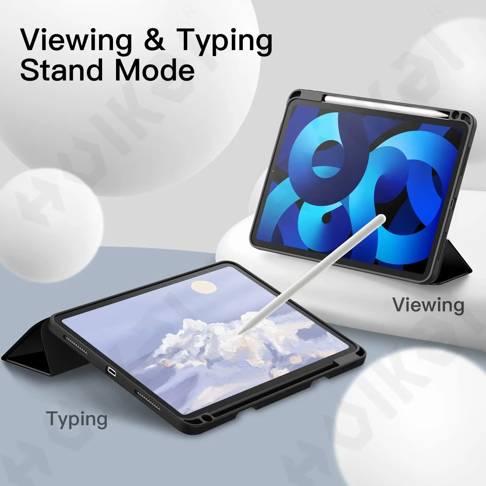 iPad Air Protective Trifold Stand Case with Pencil Holder and Auto Wake/Sleep Feature