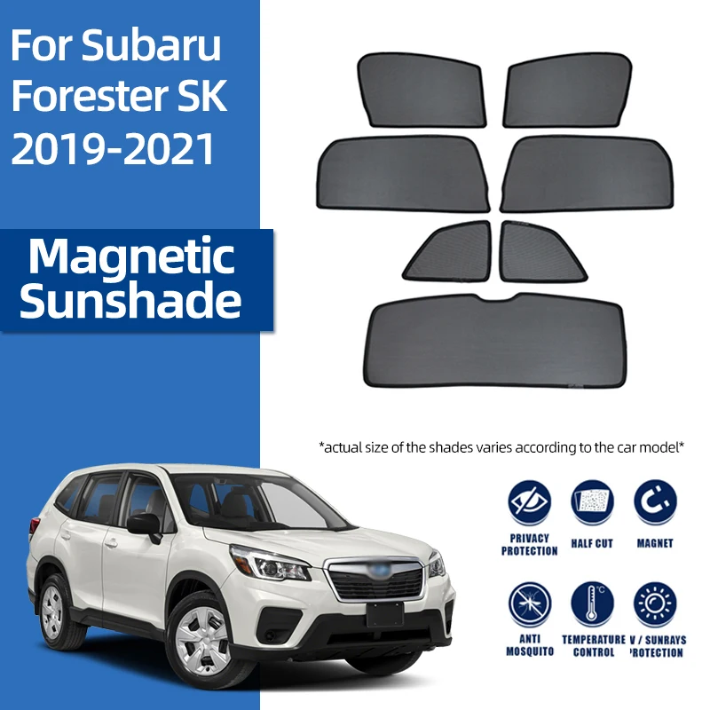 

For Subaru Forester SK 2019-2024 Magnetic Car Sunshade Front Back Windshield Frame Curtain Rear Side Baby Window Sun Shade Visor