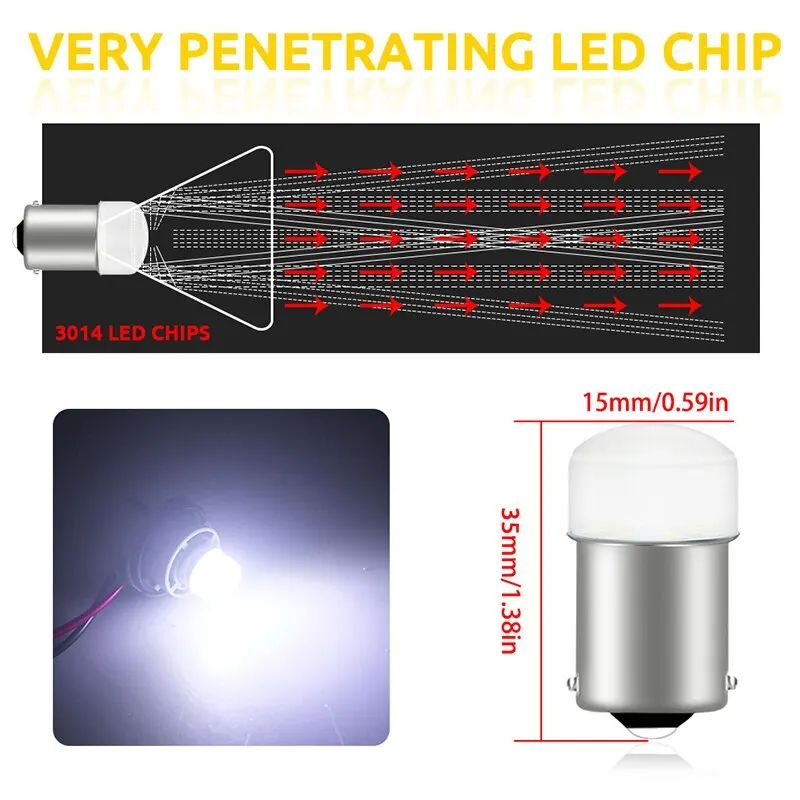 1156 P21W P21 5W 1157 BA15S BAY15D Led �ڵ��� ��ȣ ����, �ְ� �����, 12V �ڵ� �Ȱ���, ȭ��Ʈ ���� ���ο�, 2 ��