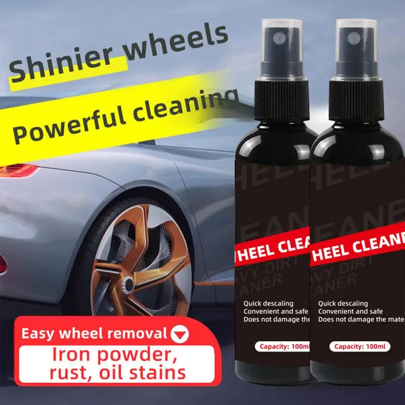 Rust Remover For Car Rims Multipurpose Car Tire Cleaning Spray 100ml Wheel Hub Cleaner Vehicle Rims Rust Remover For Aluminum