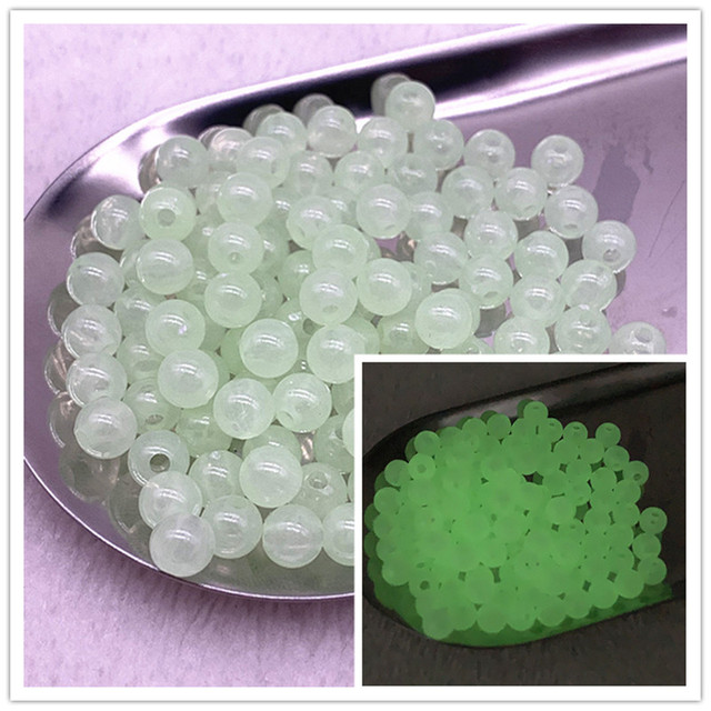 50pcs/lot  Strong Luminous Beads Glow In The Dark Fishing Loose Spacer Beads for Jewellery Marking DIY Necklace Bracelet
