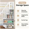 Bunk Beds Twin Over Twin Bunk Bed with Twin Trundle & Staircases, Wood Bunk Bed Frame with Safety Rails,  Kid Bed 1